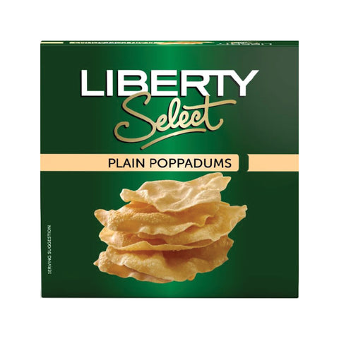 Liberty Plain Poppadums 110g, supplied by Caterlink SA.