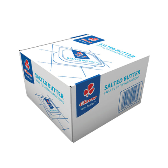 Clover salted butter portions supplied by Caterlink SA
