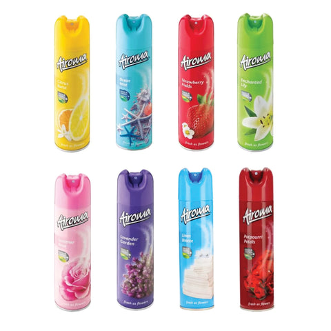 Airoma Air Freshener Assorted 180ml, supplied by Caterlink SA.