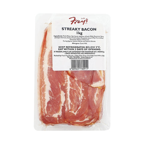 Frey's Streaky Bacon 6kg, supplied by Caterlink SA.